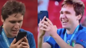 Federico Chiesa calls his mum at the final of Euro 2020